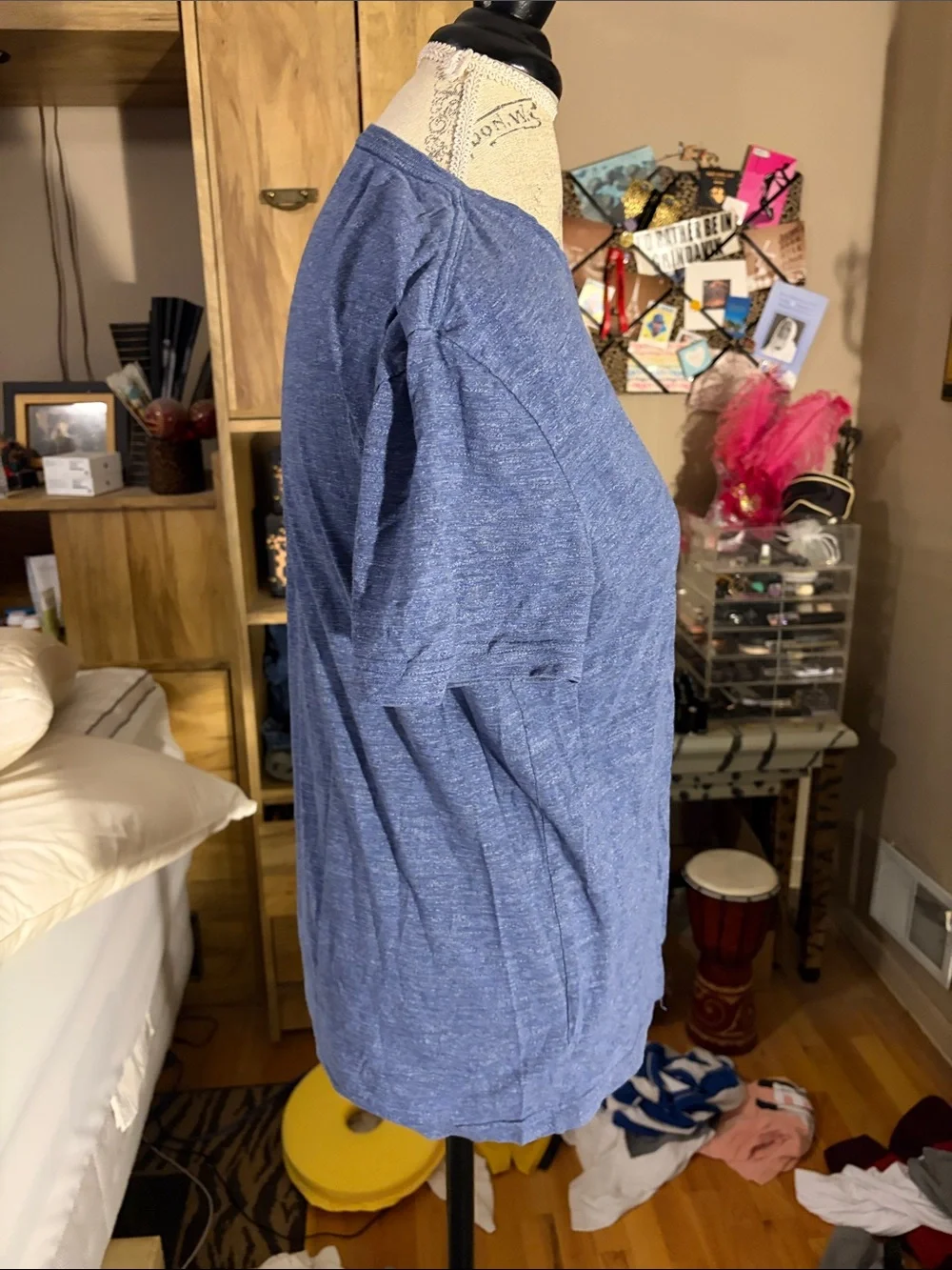 Men's Heather Blue Banana Republic Crewneck T-Shirt - Small